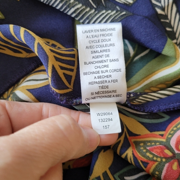 Spense Floral Shirt Tunic Sleeveless Band Collar Hi Low Hem - Picture 11 of 14